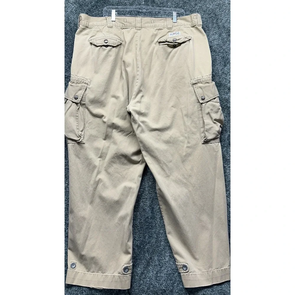 Polo Ralph Lauren Mens Size 42X30 Beige Vintage Cargo Pants (U3)